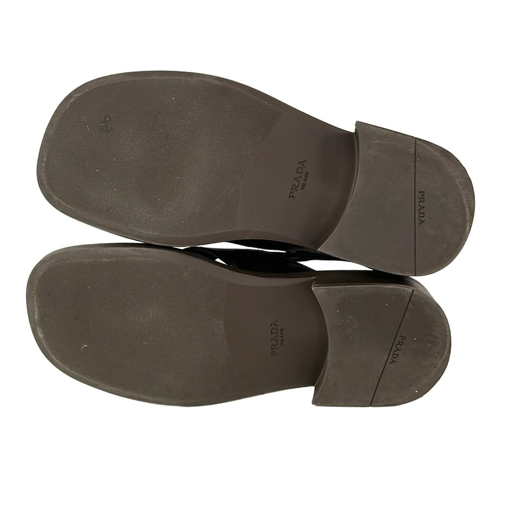 Prada Sandals 34.5 From the Runway Re Edition Dark Brown Leather — view 4