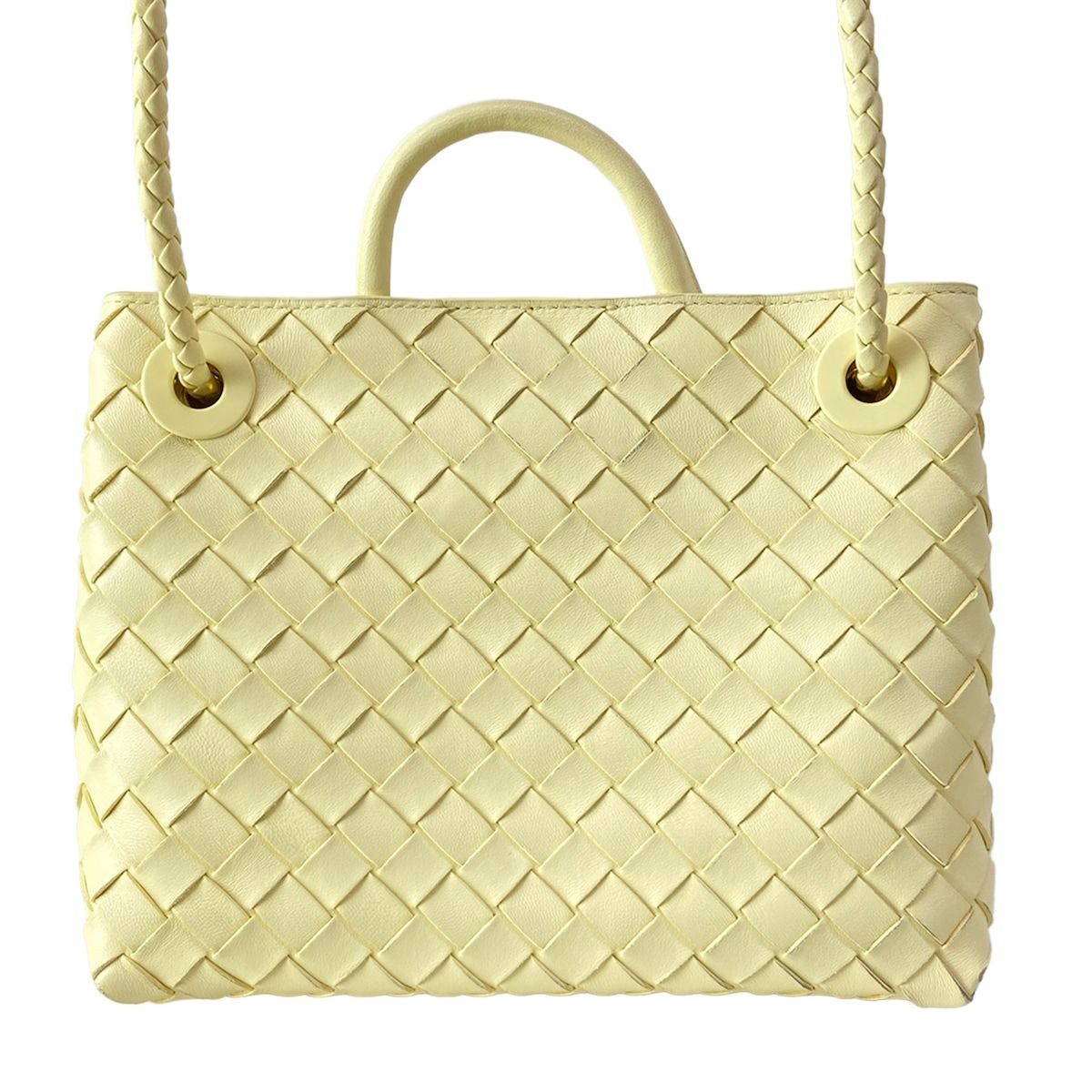 Bottega Veneta Shoulder Bag Small Andyamo Light Yellow 2-Way Leather — view 3