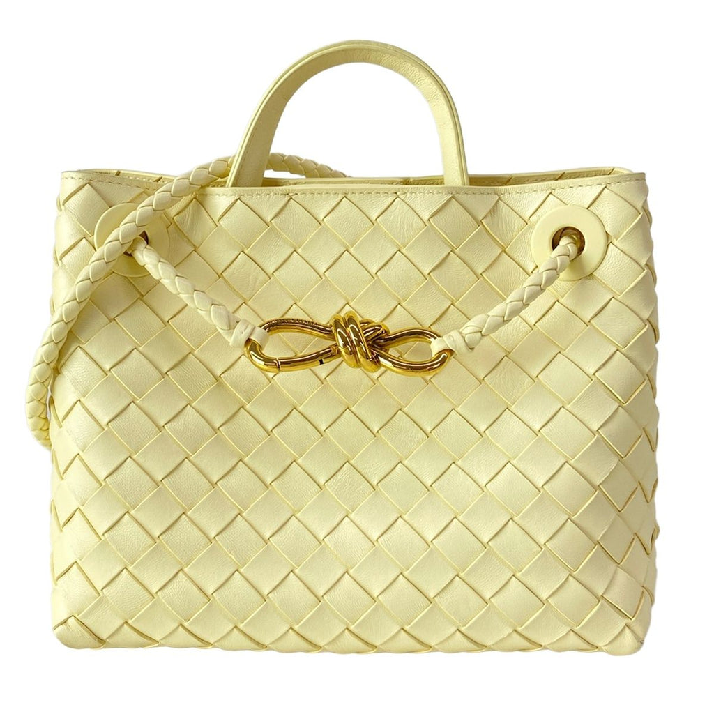 Bottega Veneta Shoulder Bag Small Andyamo Light Yellow 2-Way Leather