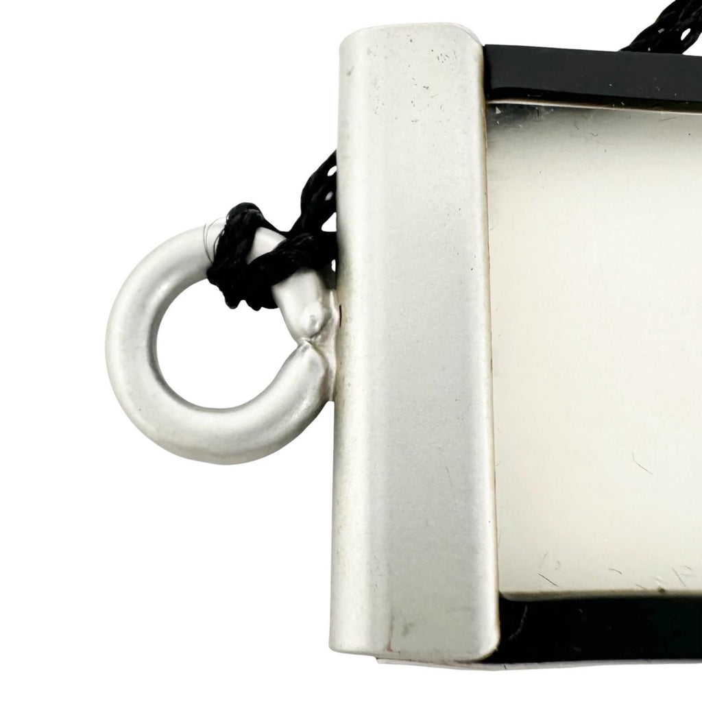 Chanel Logo Rubber Black White Bracelet Silver — view 7