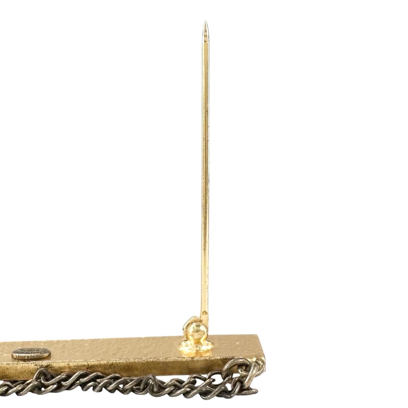 Chanel Pearl Logo Gold Plated Brooch — view 4