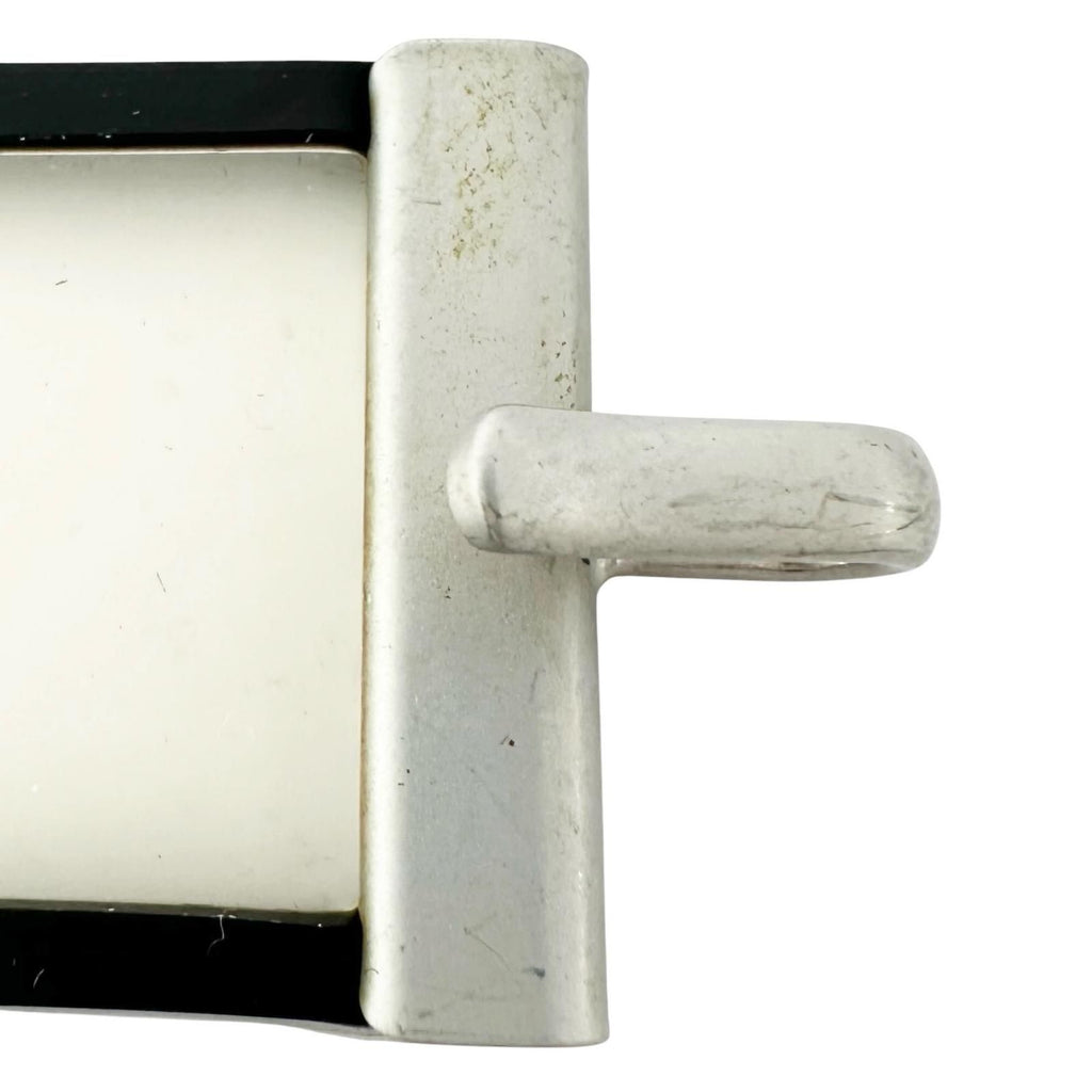 Chanel Logo Rubber Black White Bracelet Silver — view 6