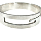 Gucci Cutout Logo Silver Bangle Bracelet — view 6