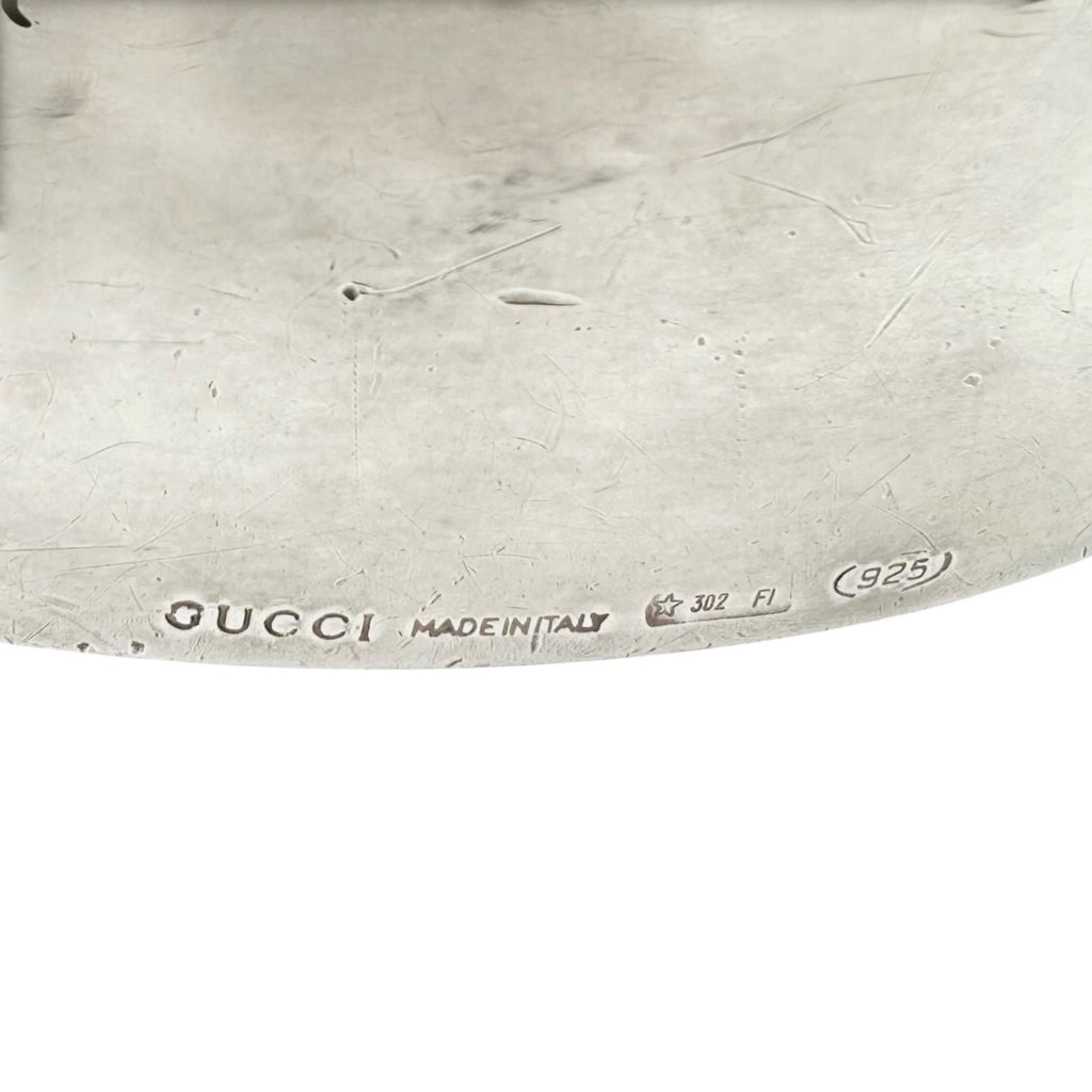 Gucci Cutout Logo Silver Bangle Bracelet — view 7