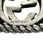 Gucci Interlocking Green Silver Ring — view 5