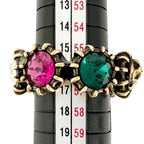 Gucci Cat Head Rhinestone Gold Multicolor Ring — view 8