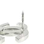 Chanel CC Logo Rhinestone Brooch Silver — view 3