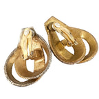 Hermes Ribbon Motif Gold Plated Earrings — view 3