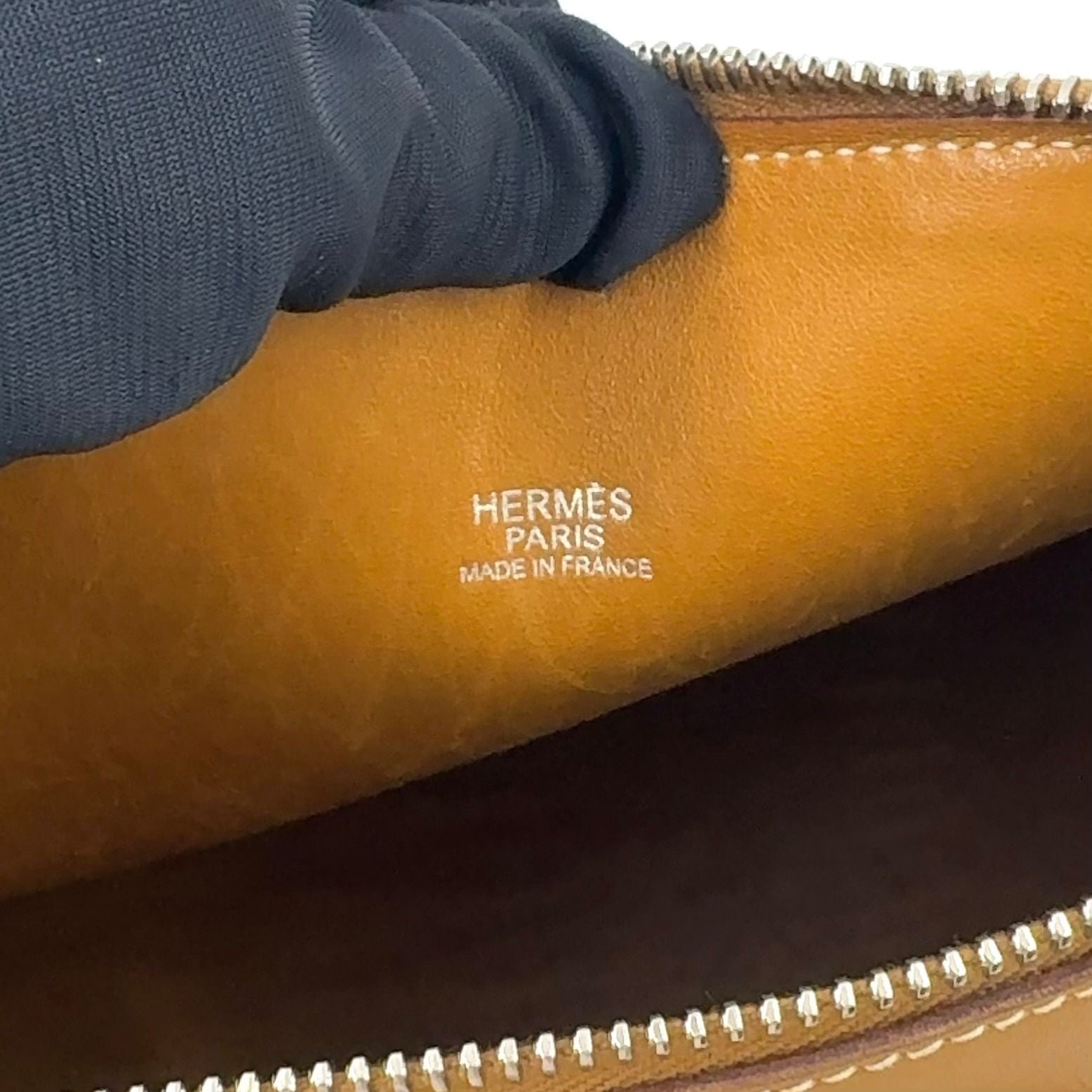 Hermes Bolide 35 2-Way Shoulder Leather Light Brown Handbag Silver — view 4