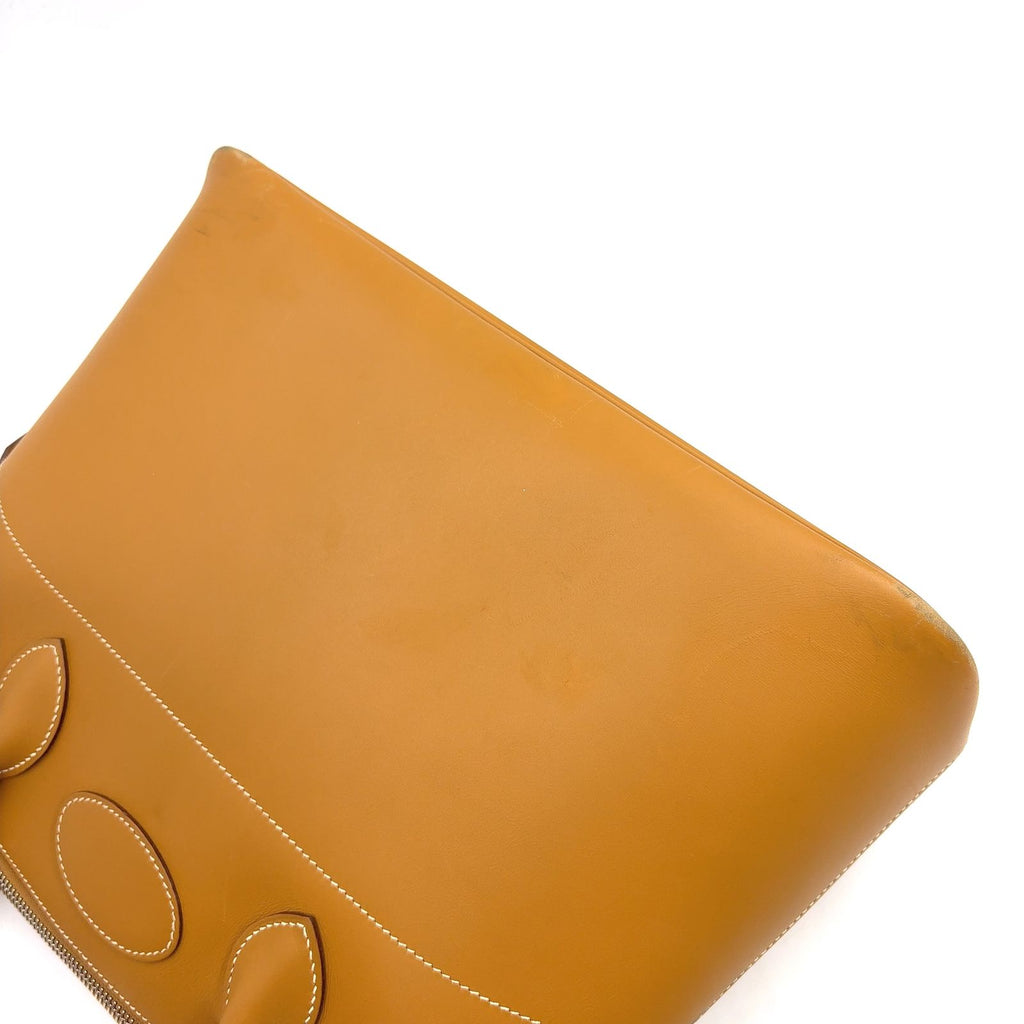 Hermes Bolide 35 2-Way Shoulder Leather Light Brown Handbag Silver — view 7