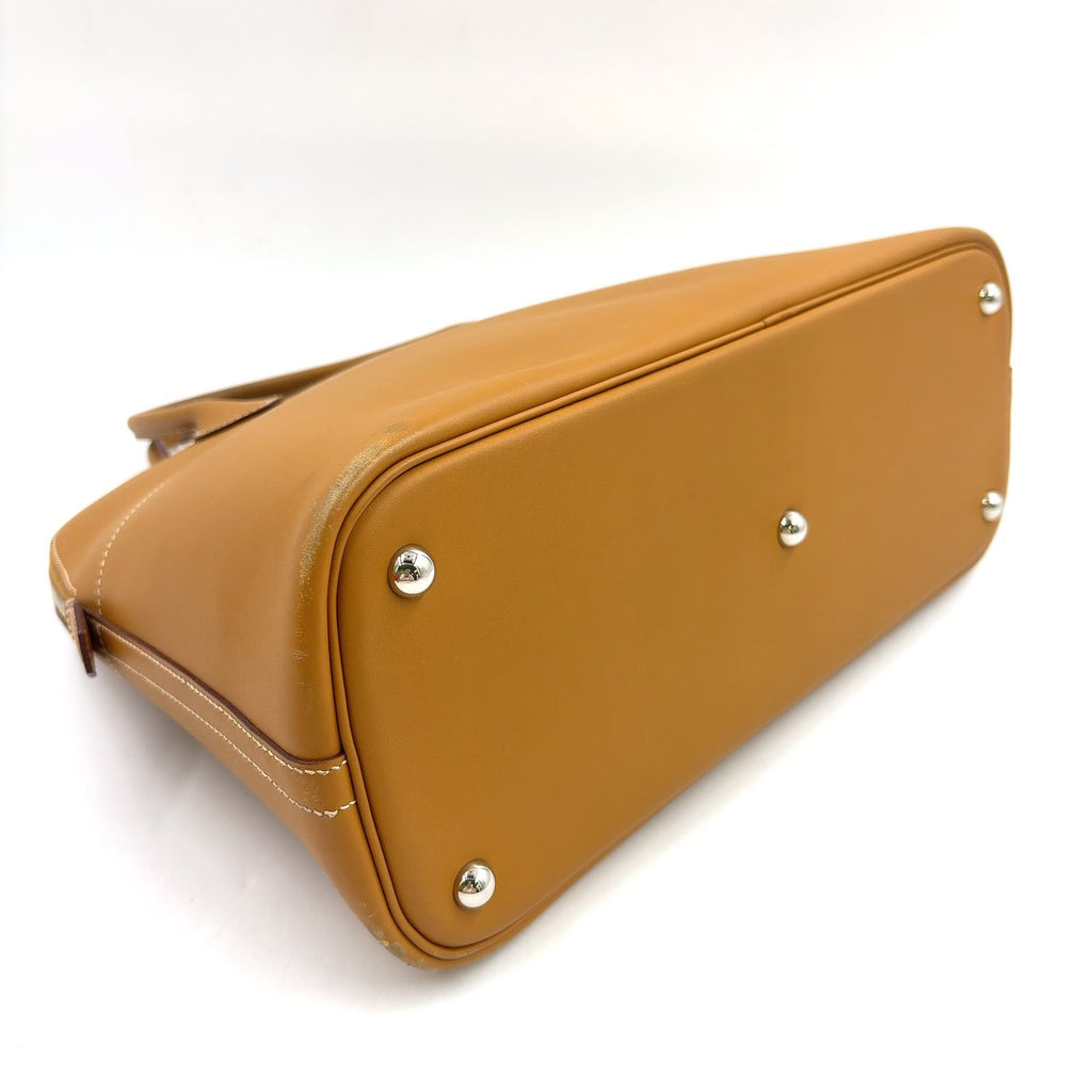 Hermes Bolide 35 2-Way Shoulder Leather Light Brown Handbag Silver — view 5