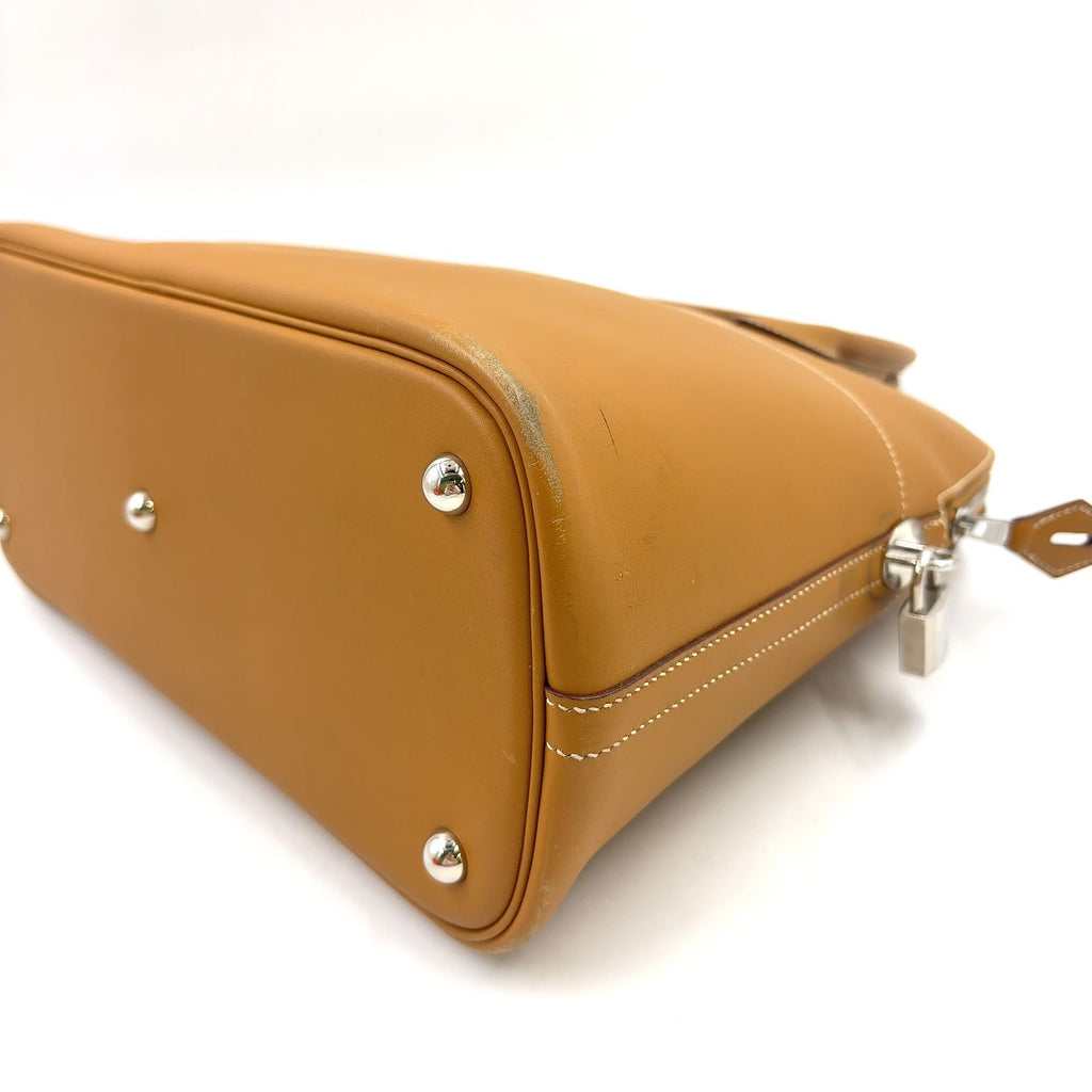 Hermes Bolide 35 2-Way Shoulder Leather Light Brown Handbag Silver — view 6