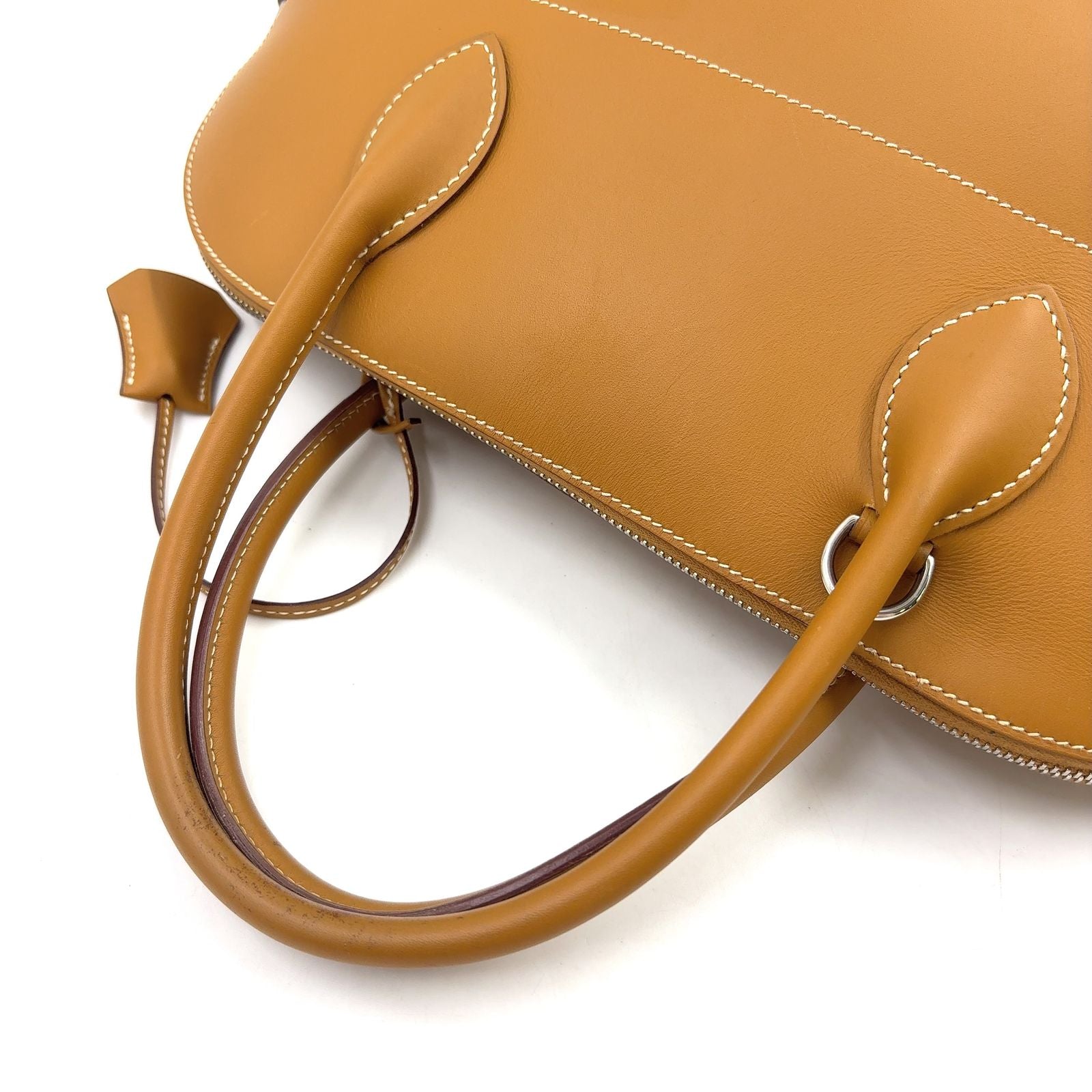 Hermes Bolide 35 2-Way Shoulder Leather Light Brown Handbag Silver — view 9