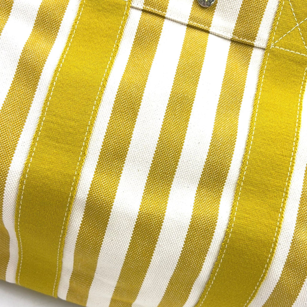 Hermes Cannes Canvas Yellow White Tote Silver — view 6