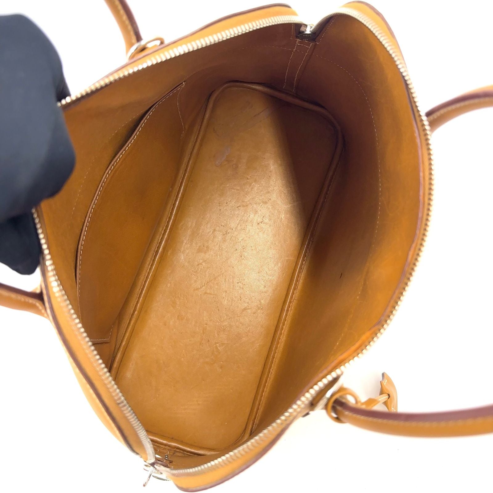 Hermes Bolide 35 2-Way Shoulder Leather Light Brown Handbag Silver — view 3