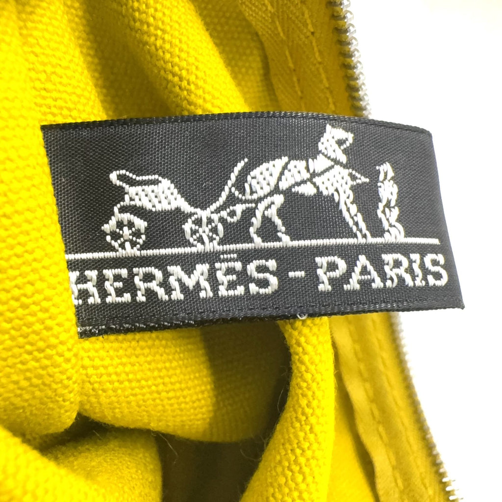 Hermes Cannes Canvas Yellow White Tote Silver — view 4