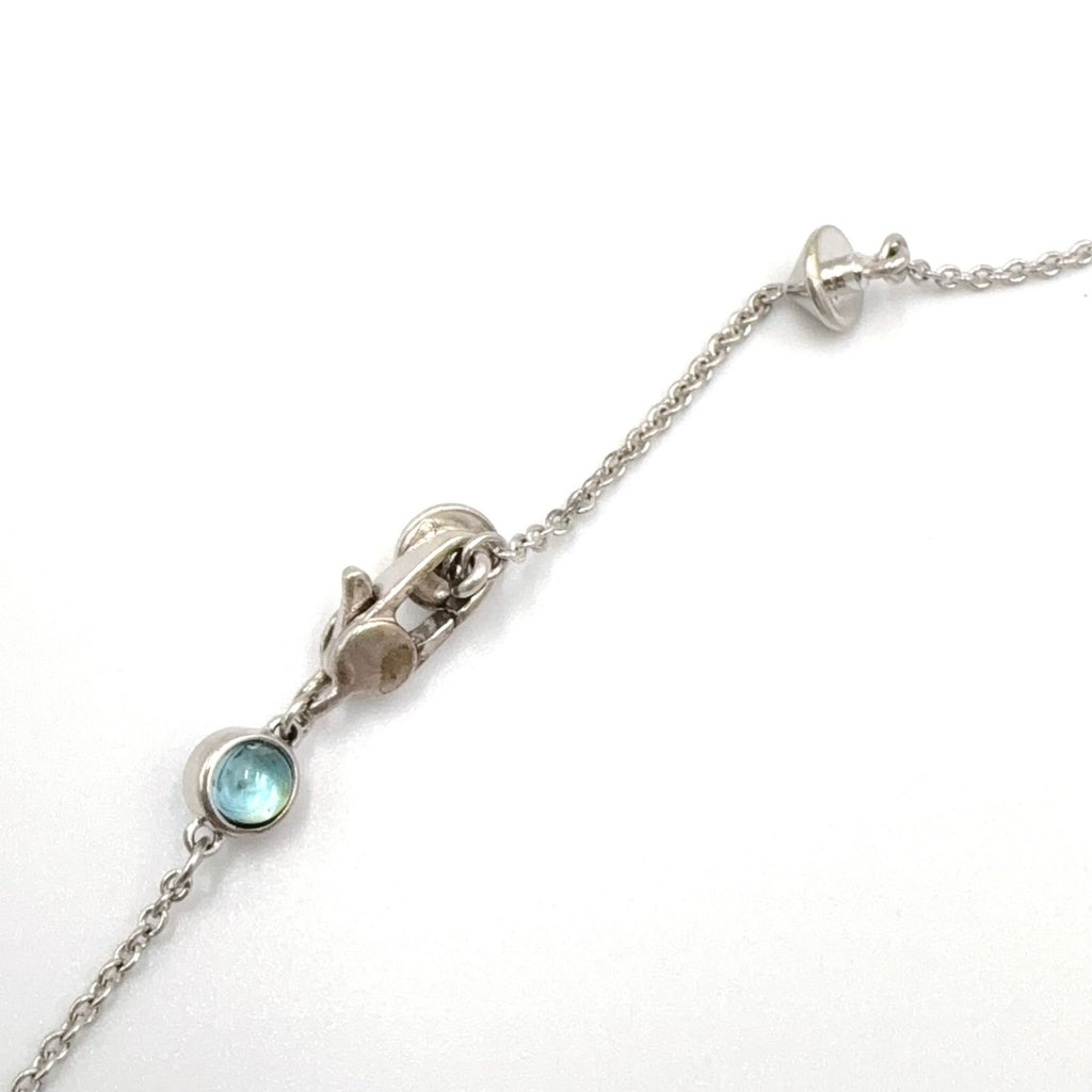 Gucci Heart Motif Blue Topaz Silver Light Necklace — view 6