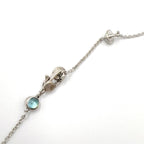 Gucci Heart Motif Blue Topaz Silver Light Necklace — view 6