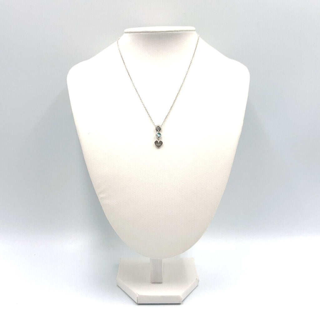 Gucci Heart Motif Blue Topaz Silver Light Necklace — view 8