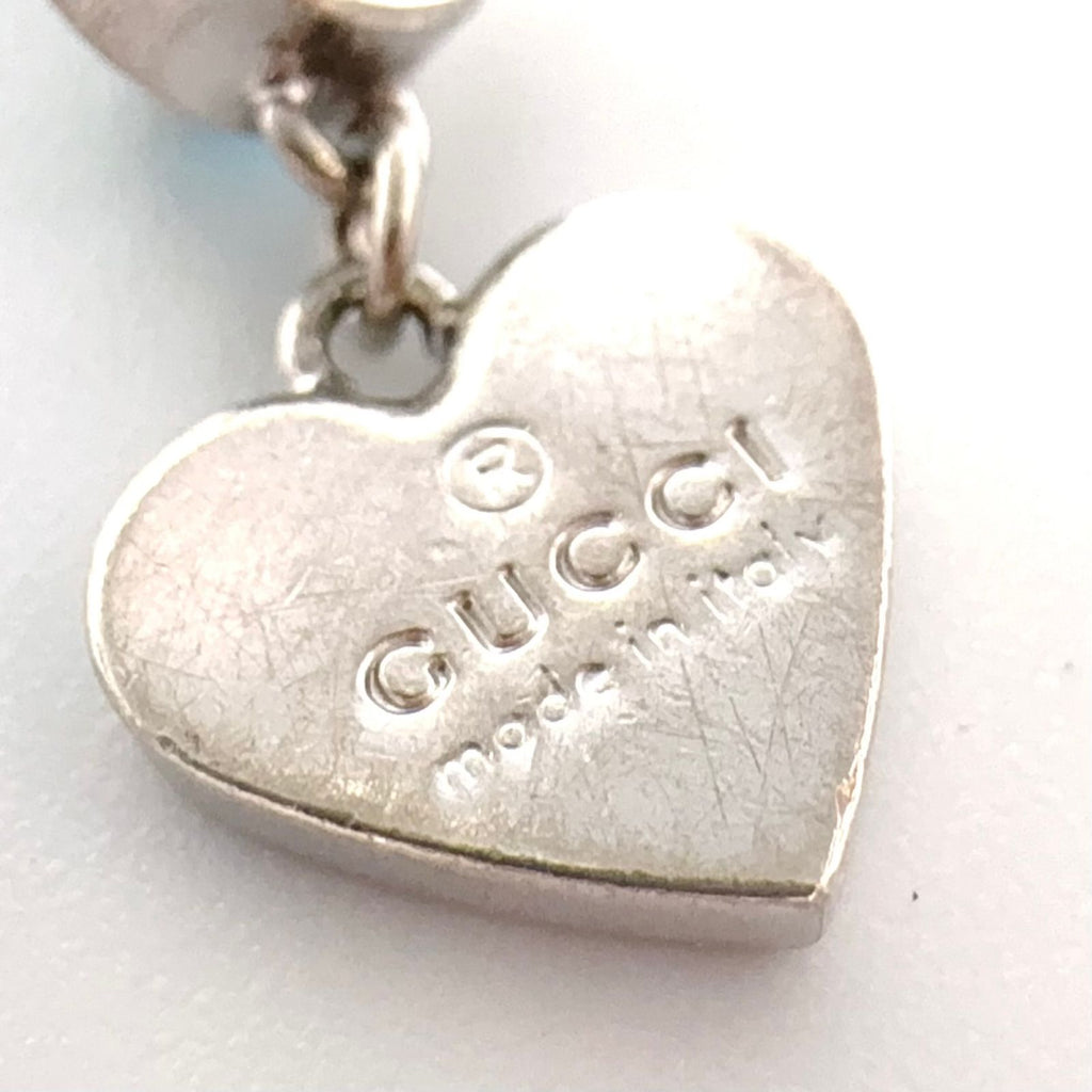 Gucci Heart Motif Blue Topaz Silver Light Necklace — view 4