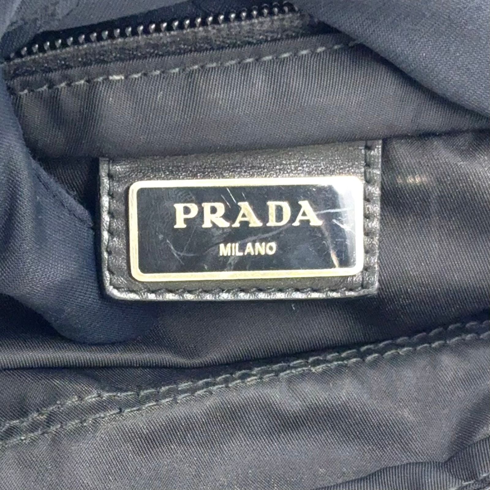 Prada Nylon Black Shoulder Bag Silver — view 4