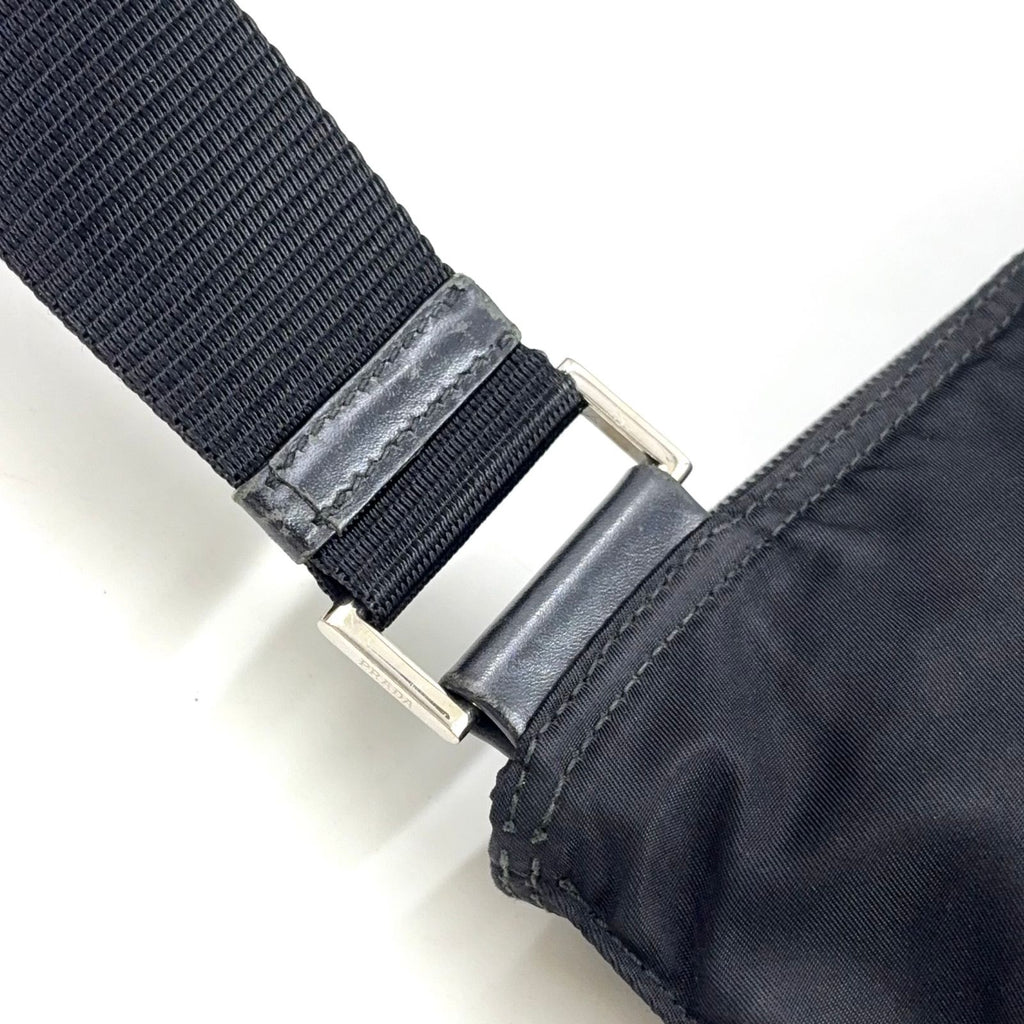 Prada Nylon Black Shoulder Bag Silver — view 9