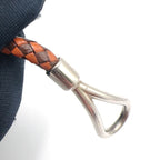 Hermes Jumbo Leather Metal Orange Brown Bracelet Silver — view 8