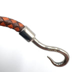 Hermes Jumbo Leather Metal Orange Brown Bracelet Silver — view 7