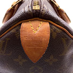 Louis Vuitton Speedy 30 Monogram Leather Brown Light Handbag Gold — view 4