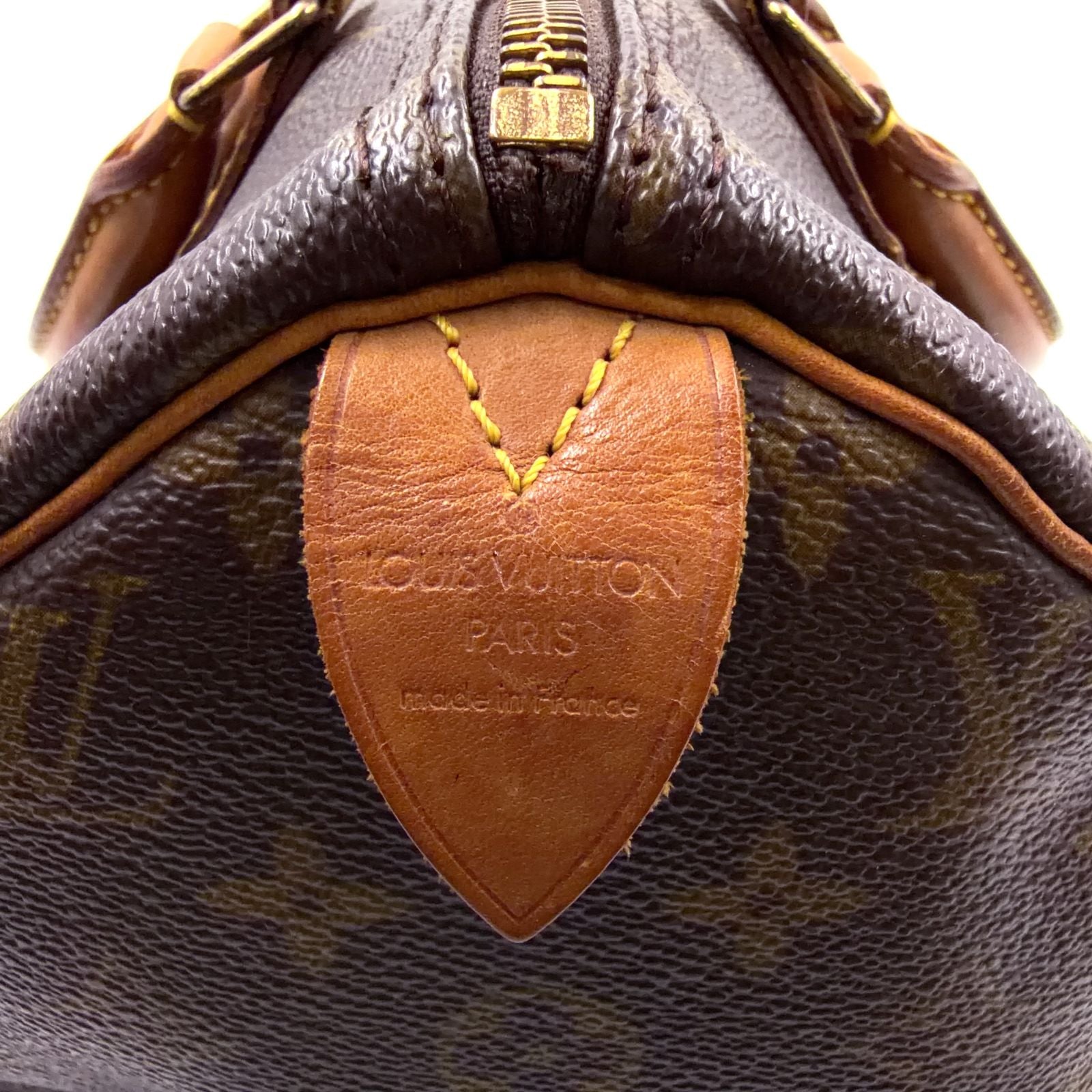 Louis Vuitton Speedy 30 Monogram Leather Brown Light Handbag Gold — view 4