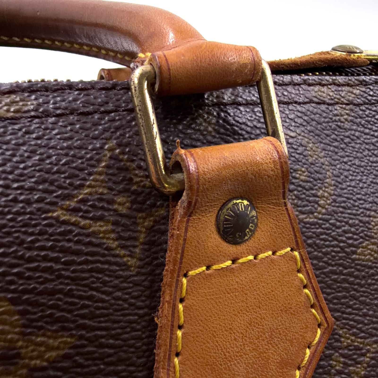 Louis Vuitton Speedy 30 Monogram Leather Brown Light Handbag Gold — view 9