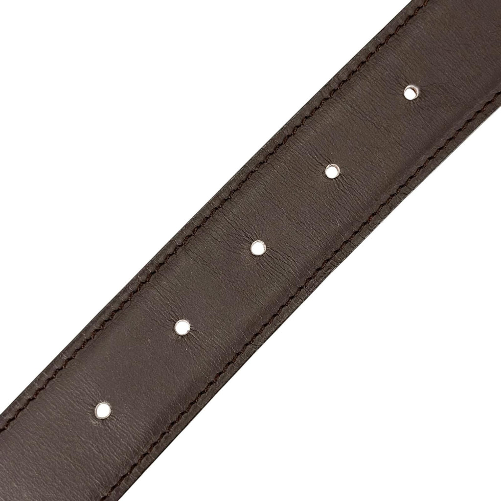 Hermes Belt Lucky Metal Leather Orange Dark Brown Silver — view 7