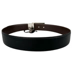 Gucci Square Leather Brown Black Belt Silver — view 3