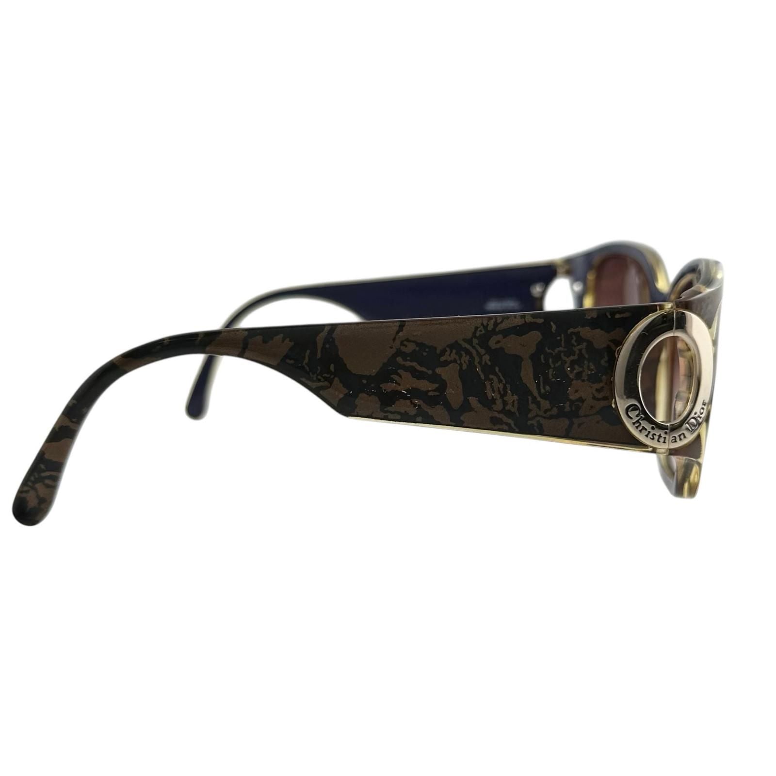 Dior Acetate Dark Blue Brown Sunglasses Eyewear — view 4