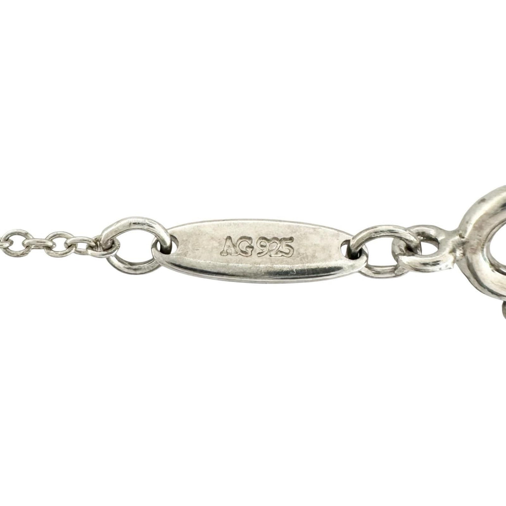 Tiffany & Co Elsa Peretti Open Heart Pendant Silver Pink Necklace — view 9