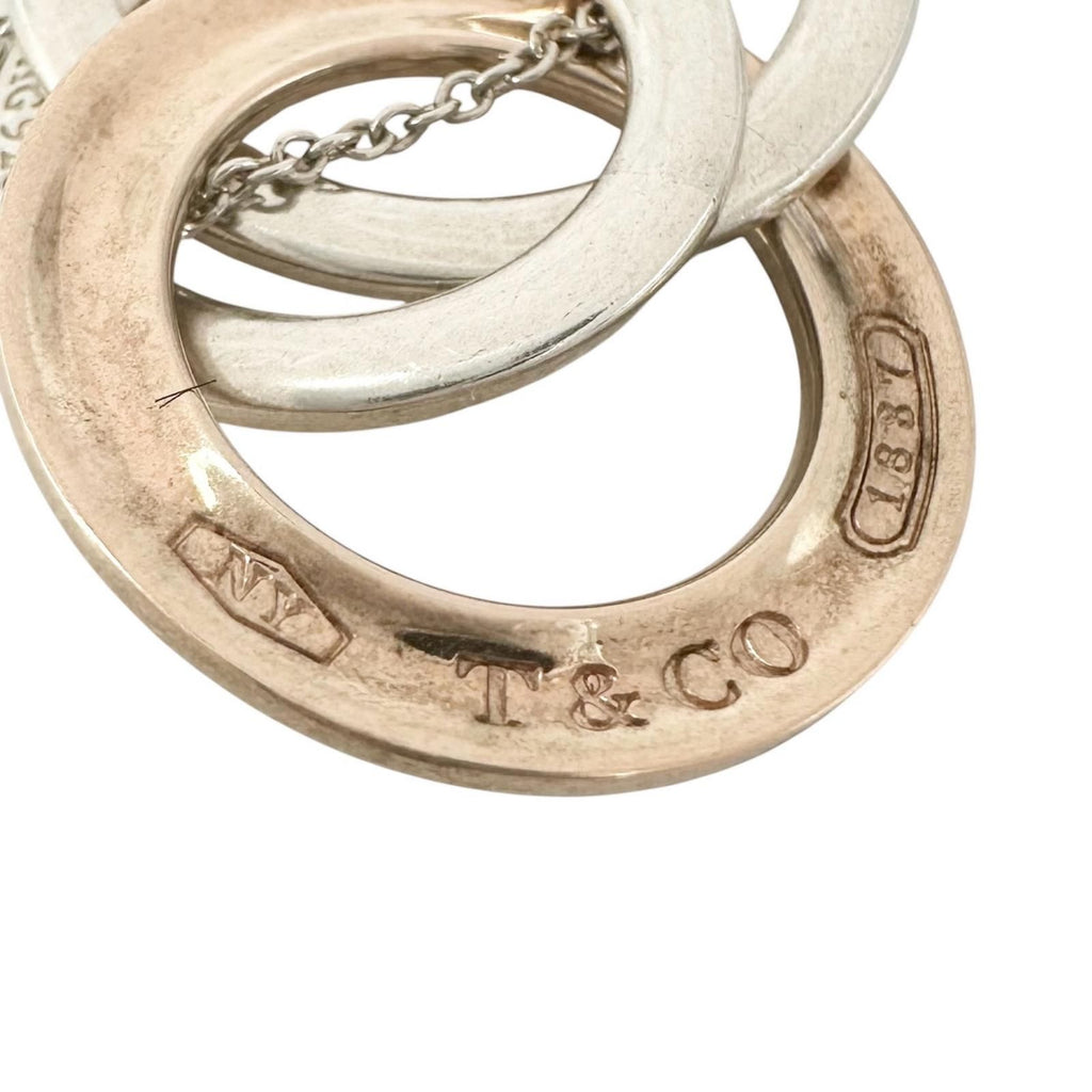 Tiffany & Co Triple Interlocking Silver Blanc Necklace — view 8