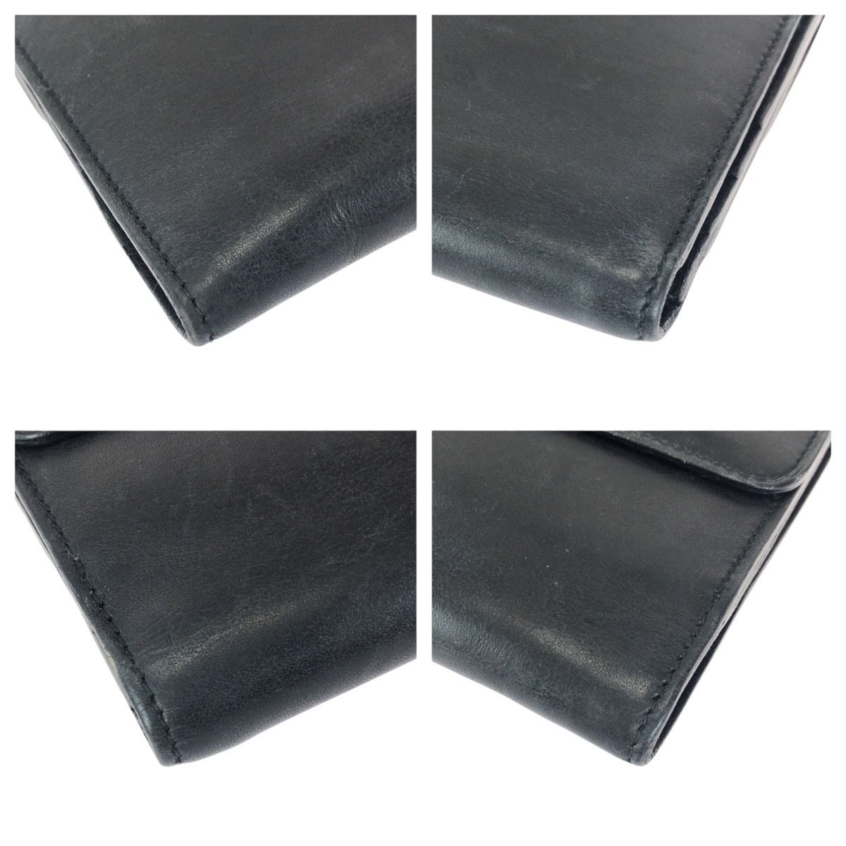 Gucci Black Silver Leather 035 Fold Wallet Compact — view 4