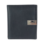 Gucci Black Silver Leather 035 Fold Wallet Compact