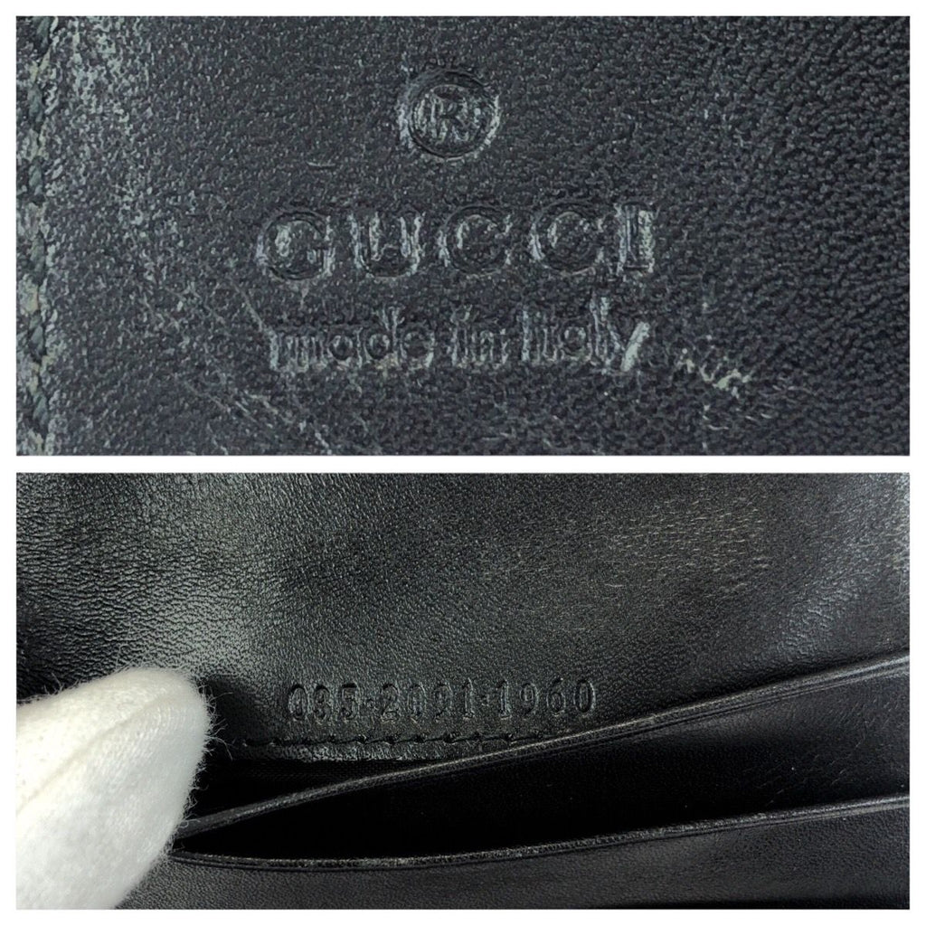 Gucci Black Silver Leather 035 Fold Wallet Compact — view 5