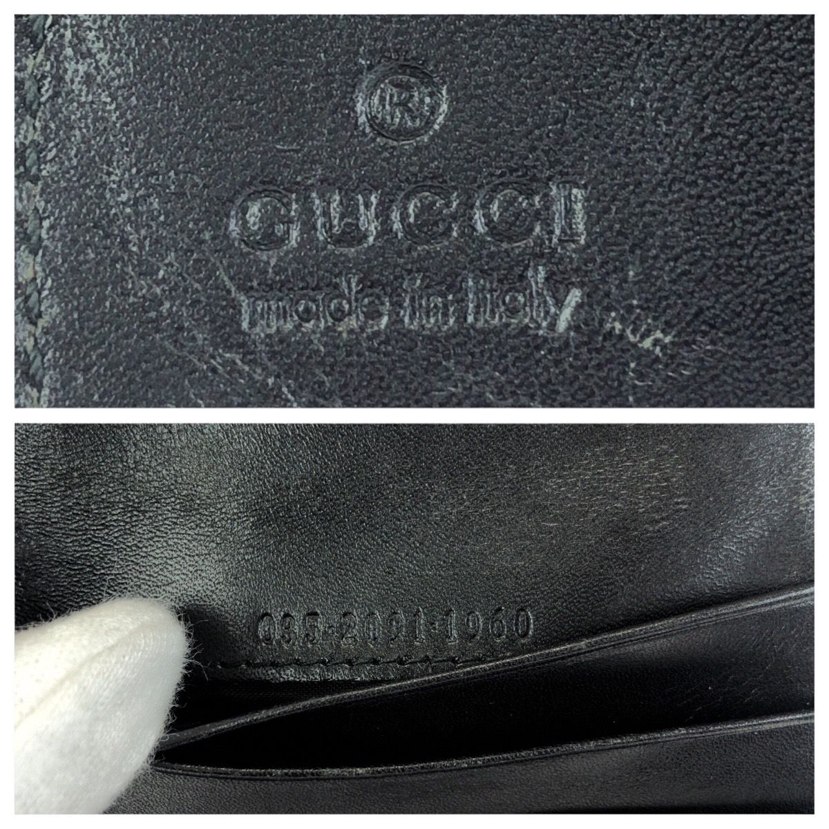 Gucci Black Silver Leather 035 Fold Wallet Compact — view 5
