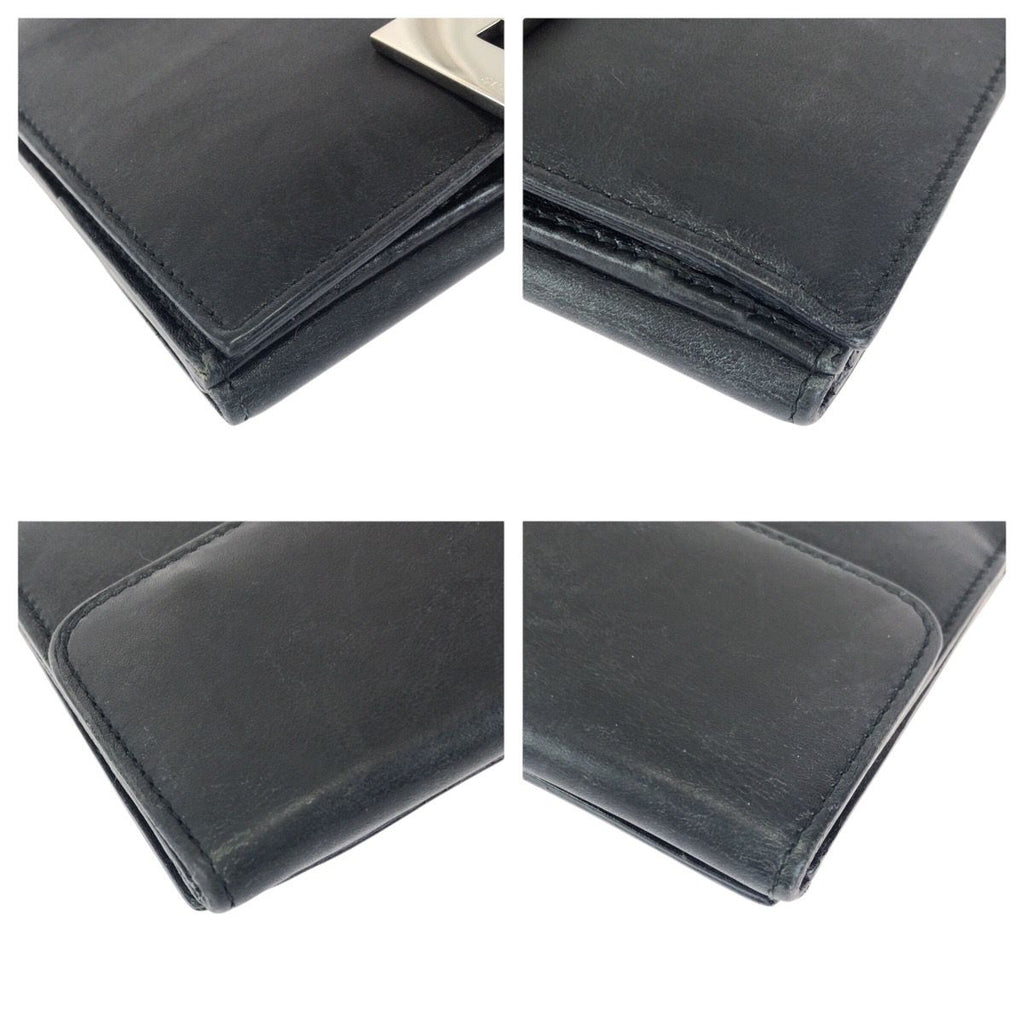 Gucci Black Silver Leather 035 Fold Wallet Compact — view 3