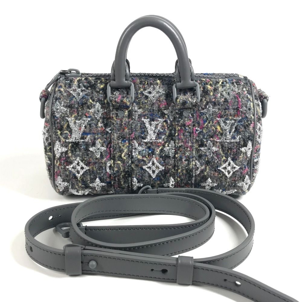 Louis Vuitton Shoulder Bag Keepall XS Tweed Gray