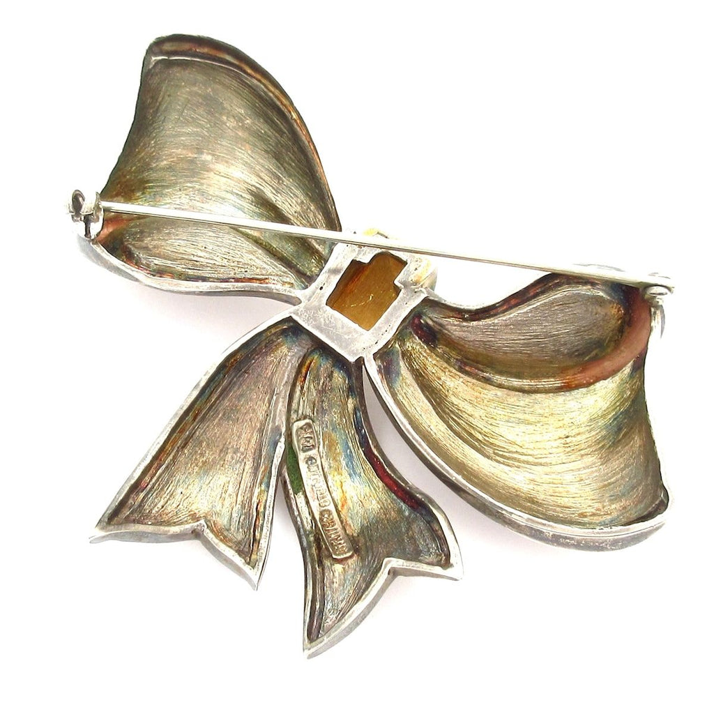 Tiffany & Co Brooch Silver 18k Yellow Gold Ribbon — view 2