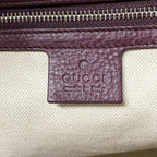 Gucci Shoulder Bag Bamboo GG Pattern Beige Dark Brown Bordeaux Leather — view 8