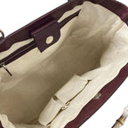 Gucci Shoulder Bag Bamboo GG Pattern Beige Dark Brown Bordeaux Leather — view 7