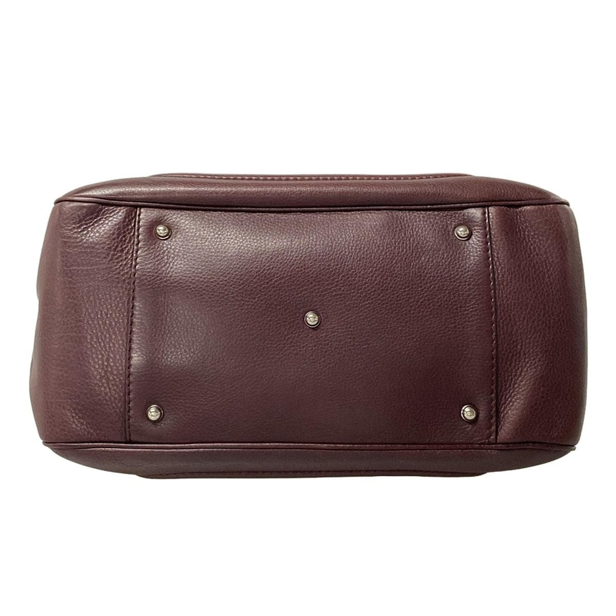 Gucci Shoulder Bag Bamboo GG Pattern Beige Dark Brown Bordeaux Leather — view 5
