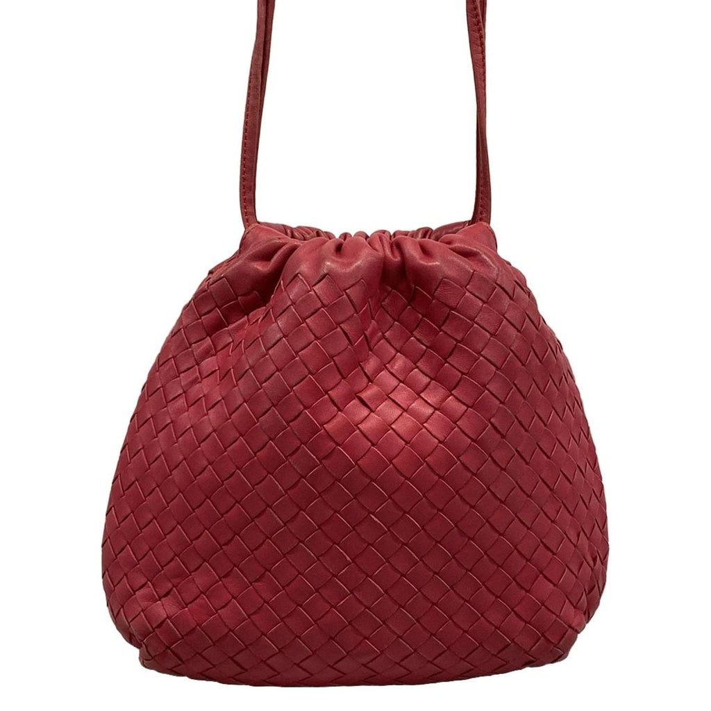 Bottega Veneta Shoulder Bag Intrecciato Pink Drawstring Leather — view 3