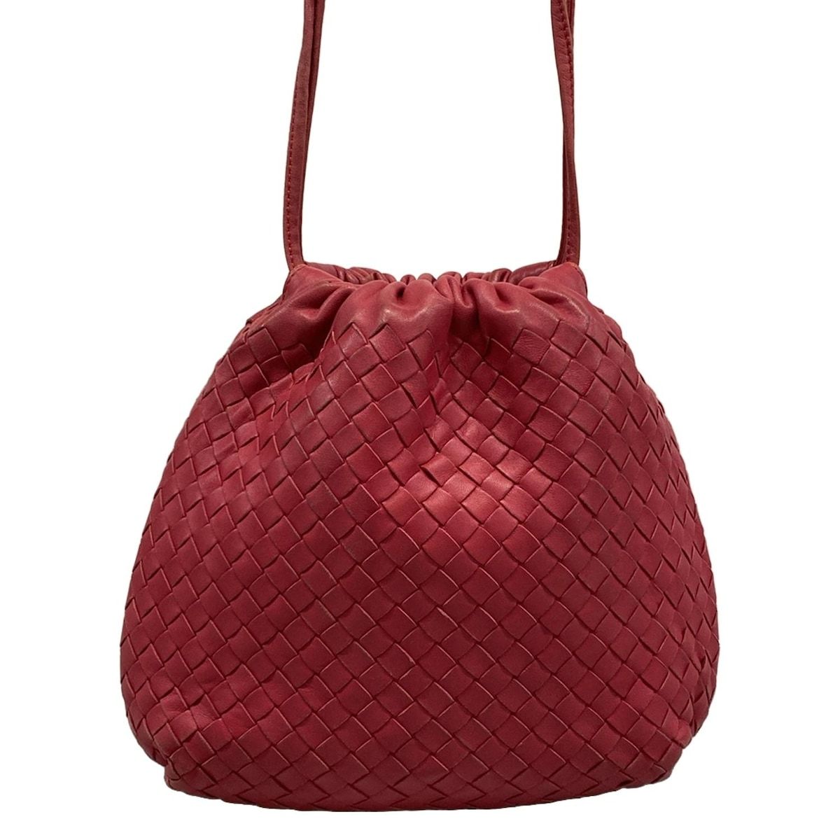 Bottega Veneta Shoulder Bag Intrecciato Pink Drawstring Leather — view 3