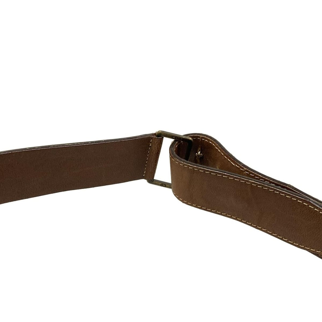 Dior Waist Pouch Saddle Bag Ivory Dark Brown Leather — view 9