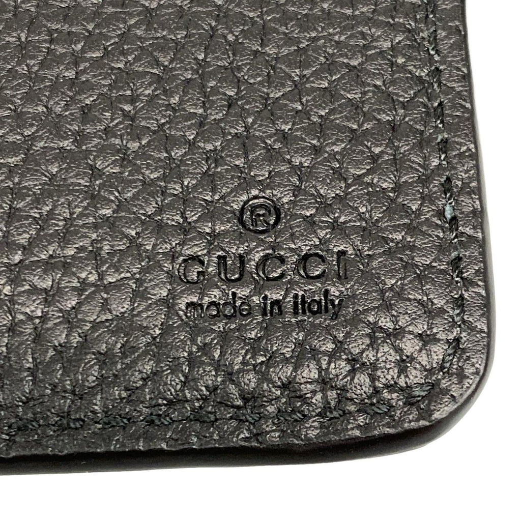 Gucci Bifold Wallet Bamboo Double Compact Black Leather — view 4